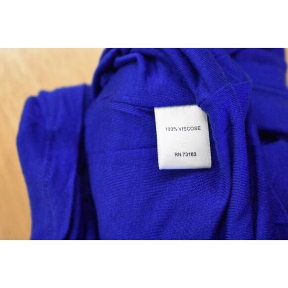 Women's Cable and Guage Royal Blue One Shoulder Lined Swing Top Size L - Picture 7 of 7